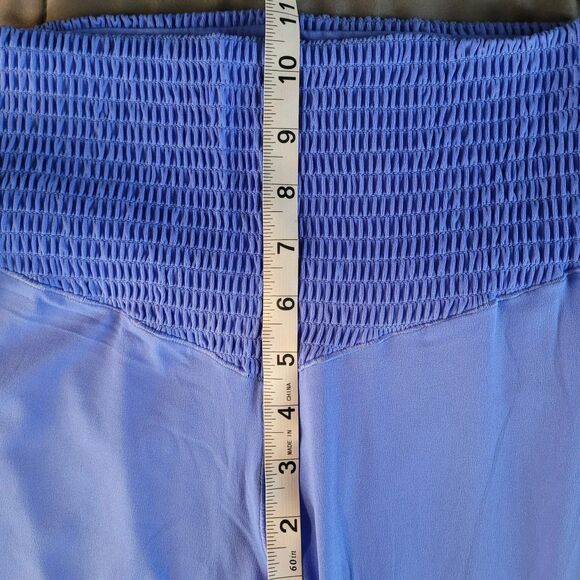 Offline By Aerie Real Me Super Flare Hi-Rise Leggings Size Large Blue Smocked - Picture 7 of 9
